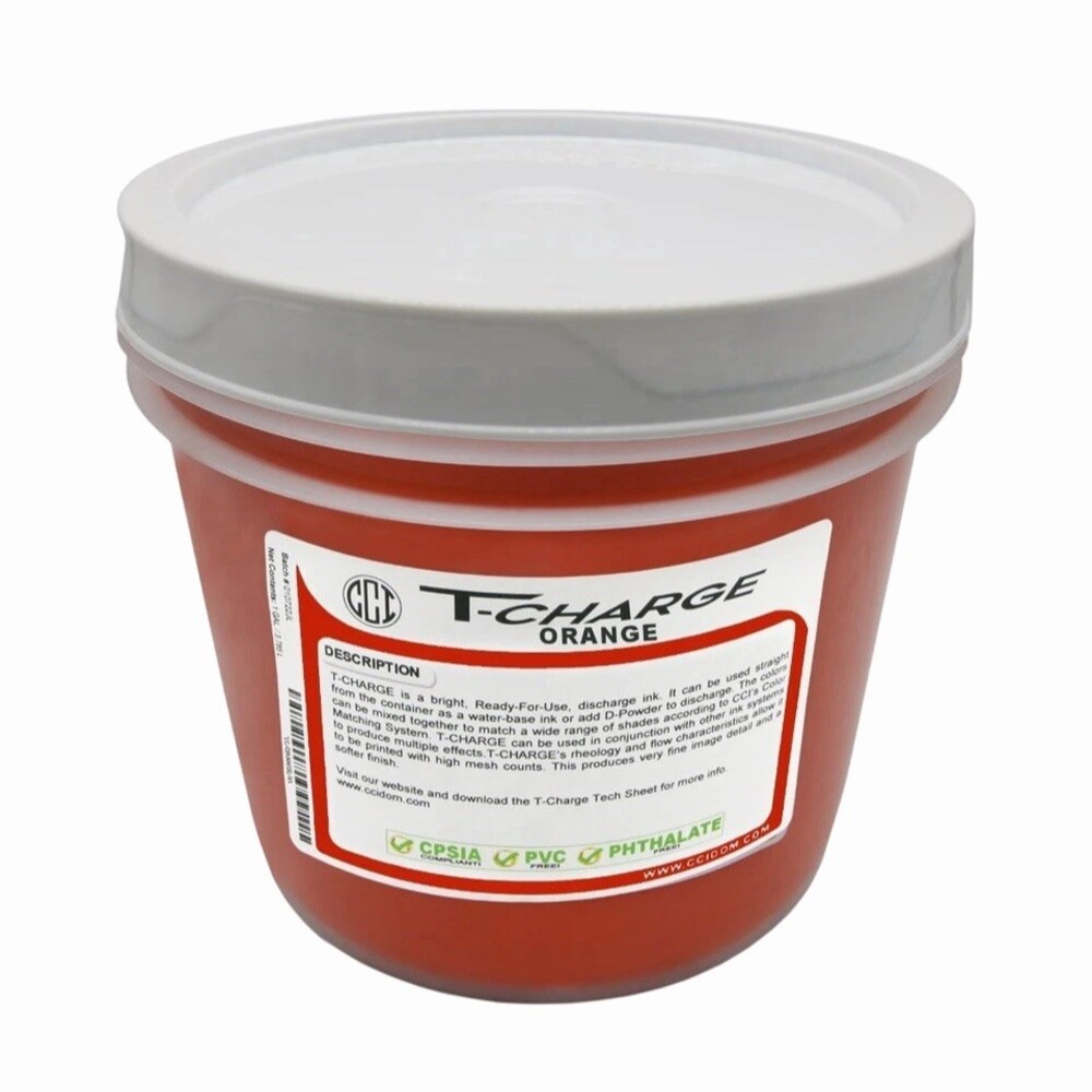 “NEW” CCI T-Charge Orange Discharge Screen Printing Ink RFU (1 Gallon) “SEALED”